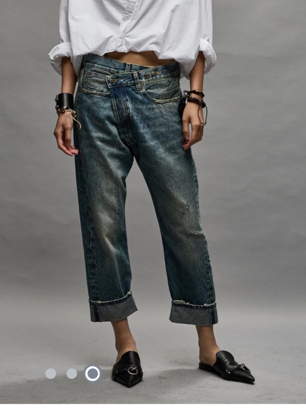 R13 Crossover Jeans in Kelly Wash Size 24